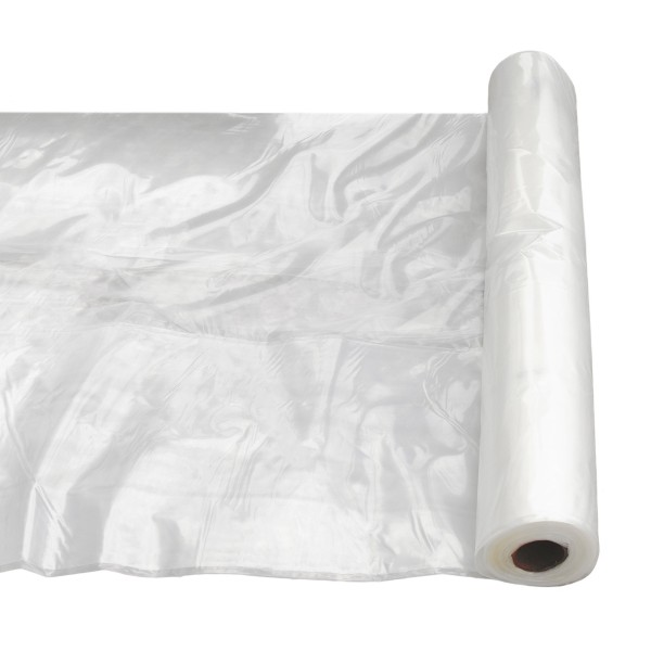 Clear Plastic Greenhouse Grow Film (4-Year, 6 Mil) Jiggly Greenhouse® Apex - Sample (Full Size Roll Shown As Example)
