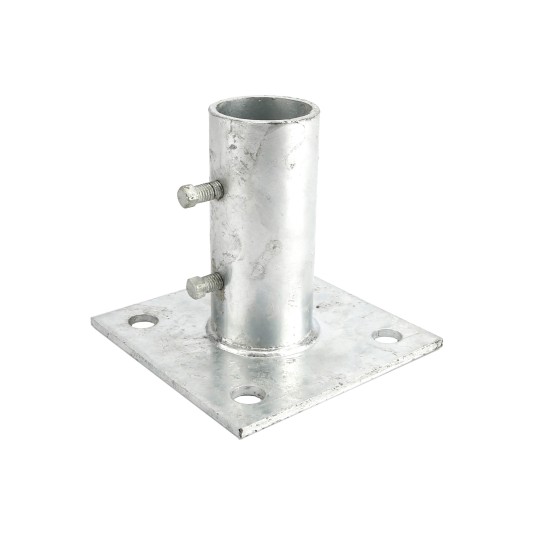 2" (Fits 1 7/8" OD) Post Floor Flanges - Ground Mount Floor Flange (Pressed Steel) Jiggly Greenhouse®