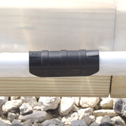 Jiggly Greenhouse® Snap On Clamps For Securing Plastic Film or Fabric (Shown On Greenhouse Sidewall Installation)