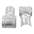 2 1/2" [2 3/8" OD] x 1 5/8" End Rail Clamp - T Clamp For 90° Angles In Greenhouse Frame (Pressed Steel) Jiggly Greenhouse®