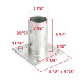 2 1/2" (Fits 2 3/8" OD) Post Floor Flanges - Ground Mount Floor Flange (Pressed Steel) Jiggly Greenhouse®