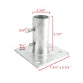 2" (Fits 1 7/8" OD) Post Floor Flanges - Ground Mount Floor Flange (Pressed Steel) Jiggly Greenhouse®