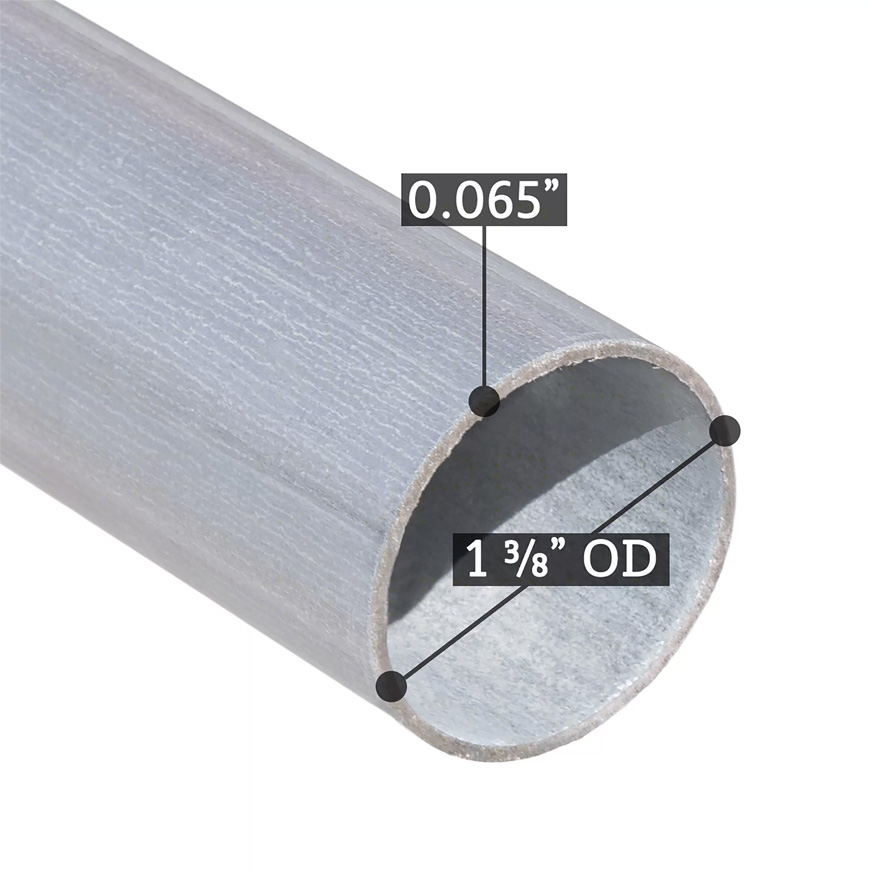 1-3/8 x 10'6 Galvanized Steel Tubing with 0.065 Wall Thickness